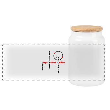 Black Hole - Large Hadron Collider - Panorama Keksdose mit Holzdeckel - Weiß - Vorne