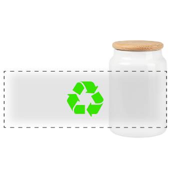 Recycling,Mülltrennung,Kreis,Zirkel,Müll,Plastik, - Panorama Keksdose mit Holzdeckel - Weiß - Vorne