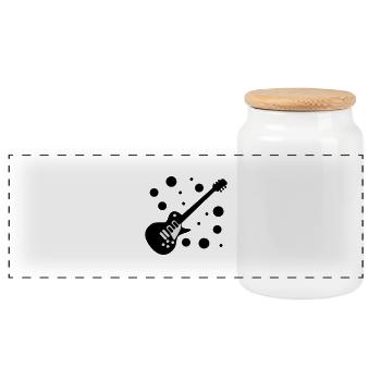 Guitare-a-moi - Boîte à biscuits avec couvercle en bois - blanc - Devant