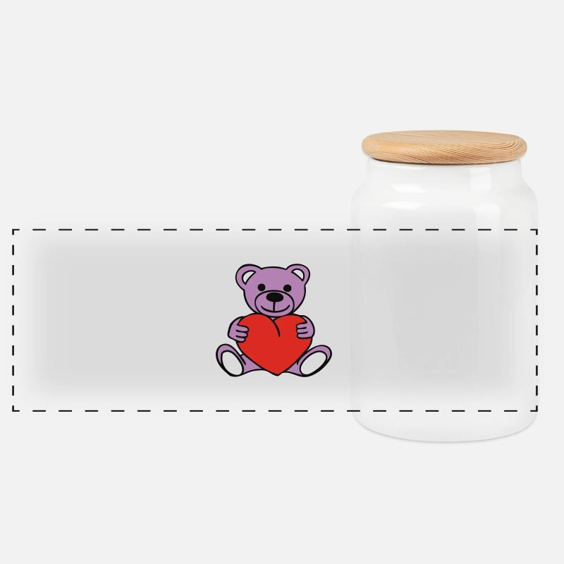 Pooh & Herz - Panorama Keksdose mit Holzdeckel - Weiß