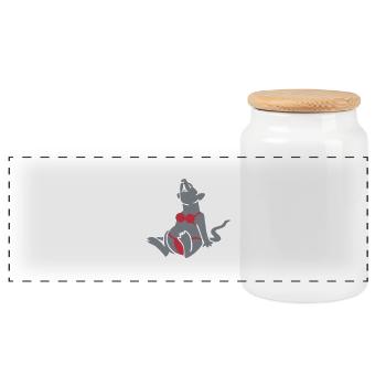 Strandratte / rat at the beach (3c) - Panoramic Cookie Jar with Wooden Lid - white - Front