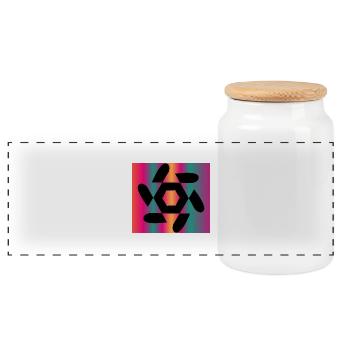 ART. GEEK. VINTAGE. GRAPHIQUE. MANGA. ASIE - Boîte à biscuits avec couvercle en bois - blanc - Devant