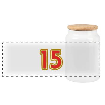 15. 15 YEARS. 15th ANNIVERSARY. 15 YEAR ANNIVERSARY. - Panoramic Cookie Jar with Wooden Lid - white - Front