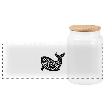 BTC Whale - Boîte à biscuits avec couvercle en bois - blanc - Devant