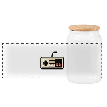 Retro-NES-Controller-Design - Panorama Keksdose mit Holzdeckel - Weiß - Vorne