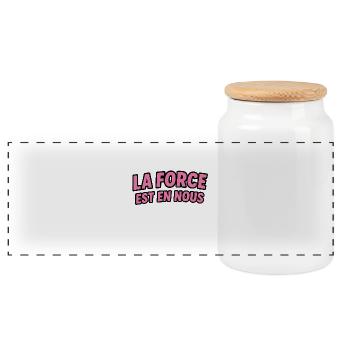 La Force est en Nous - Boîte à biscuits avec couvercle en bois - blanc - Devant