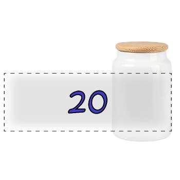 20. 20 YEARS. 20th ANNIVERSARY. 20TH ANNIVERSARY. - Panoramic Cookie Jar with Wooden Lid - white - Front
