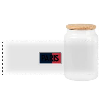Paris Flag Split Typography - Panoramic Cookie Jar with Wooden Lid - white - Front