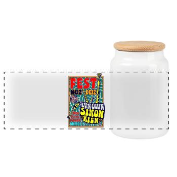 Mon biniou cause (du "ouin-ouin" sinon rien) - Boîte à biscuits avec couvercle en bois - blanc - Devant