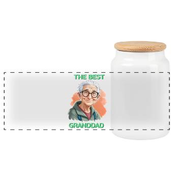 Der beste Großvater - Panorama Keksdose mit Holzdeckel - Weiß - Vorne