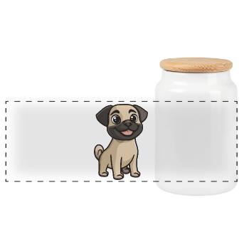 Kangal Chien Mignon - Boîte à biscuits avec couvercle en bois - blanc - Devant