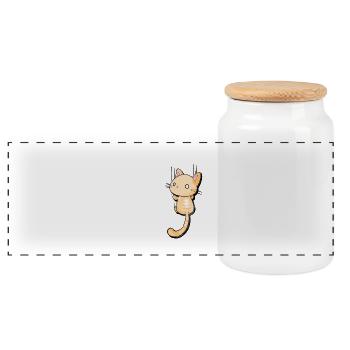 All this is mine! - Panoramic Cookie Jar with Wooden Lid - white - Front