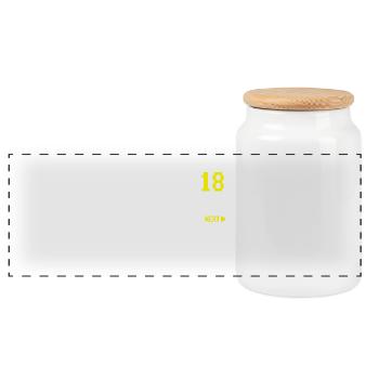 19th birthday Level 18 Complete Next born 2000 - Panoramic Cookie Jar with Wooden Lid - white - Front