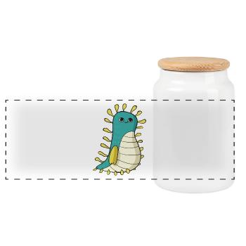 Lustig Monster Geschenk Halloween Kawaii Comic - Panorama Keksdose mit Holzdeckel - Weiß - Vorne