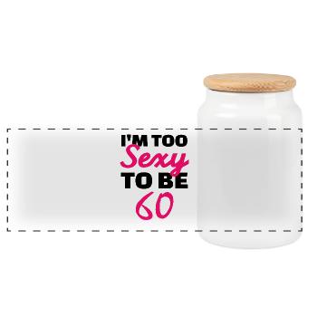 Je suis trop sexy pour avoir 60 ans 1959 60e anniversaire - Boîte à biscuits avec couvercle en bois - blanc - Devant