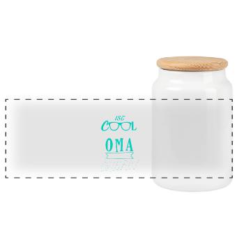Mein Opa ist cool meine Oma ist Chefin - Panorama Keksdose mit Holzdeckel - Weiß - Vorne