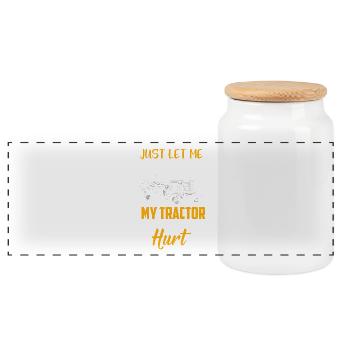 Fermier me laisser conduire mon tracteur - Boîte à biscuits avec couvercle en bois - blanc - Devant