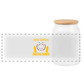 Dart Shirt · Darts · Dartpfeil · Bier · Geschenk - Panorama Keksdose mit Holzdeckel - Weiß - Vorne