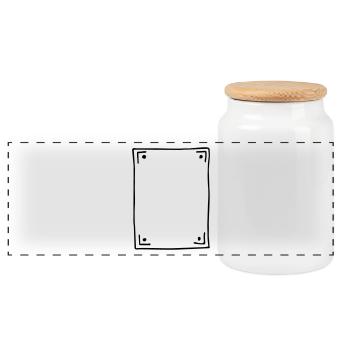 cadre - Boîte à biscuits avec couvercle en bois - blanc - Devant