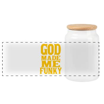 God Made Me Funky God Made Funky DJ - Panoramic Cookie Jar with Wooden Lid - white - Front