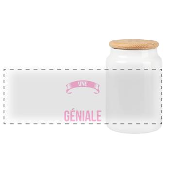 je suis une AMP - Boîte à biscuits avec couvercle en bois - blanc - Devant