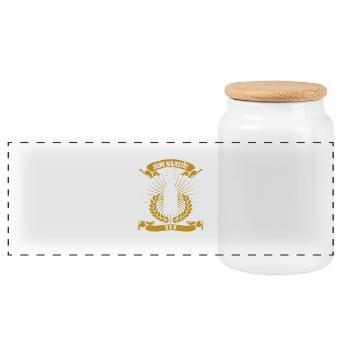 Koenig Bier / Bier / Trinken / Party - Panorama Keksdose mit Holzdeckel - Weiß - Vorne