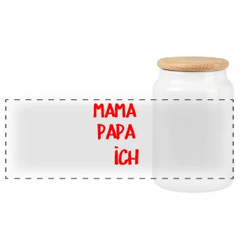 Mama und Papa schlafen nur wenn ich das möchte - Panorama Keksdose mit Holzdeckel - Weiß - Vorne