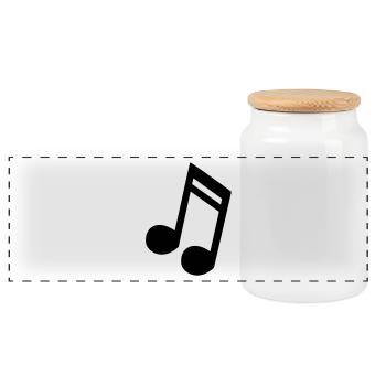 Note 16tel Musik Töne Geschenkidee - Panorama Keksdose mit Holzdeckel - Weiß - Vorne