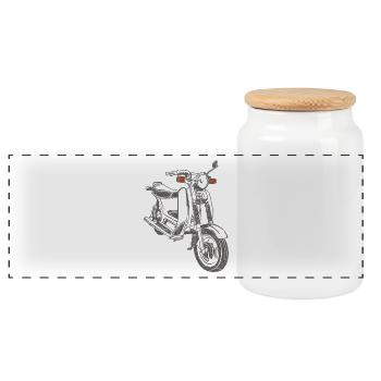 Simson SR50 SR80 - Panorama Keksdose mit Holzdeckel - Weiß - Vorne