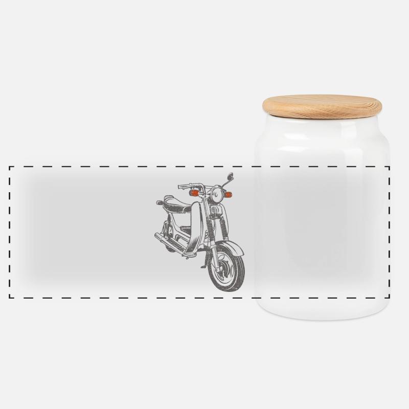 Simson SR50 SR80 - Panorama Keksdose mit Holzdeckel - Weiß