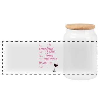 Wine is constant proof... - Sprüche - Funny Quotes - Panorama Keksdose mit Holzdeckel - Weiß - Vorne