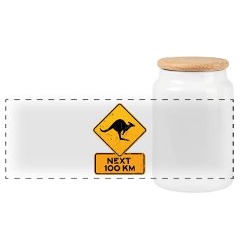 panneau de signalisation de l'australie kangoo - Boîte à biscuits avec couvercle en bois - blanc - Devant