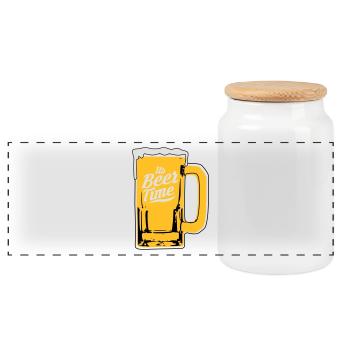 Conception de la bière - Boîte à biscuits avec couvercle en bois - blanc - Devant