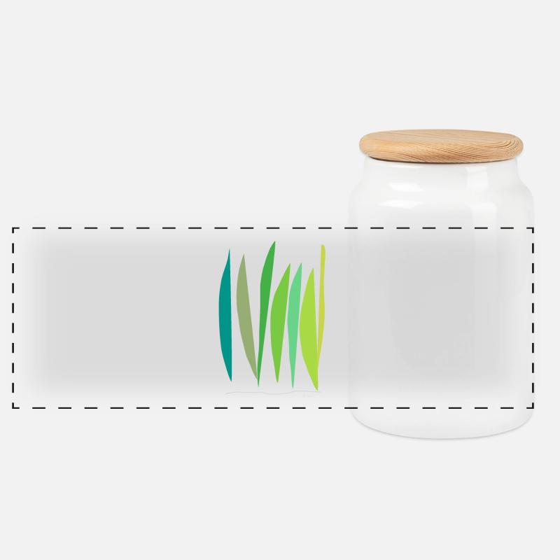 Abstract design Das wachsen der Halme - Panorama Keksdose mit Holzdeckel - Weiß