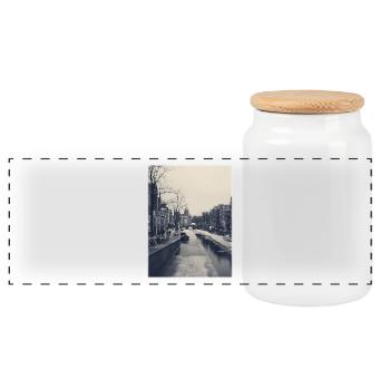 frozen amsterdam - Panorama Keksdose mit Holzdeckel - Weiß - Vorne
