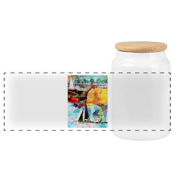 L'été au bord du lac - Boîte à biscuits avec couvercle en bois - blanc - Devant