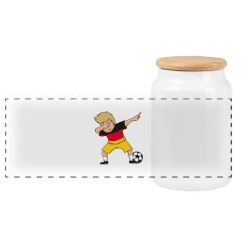 Allemagne Dabbing - Boîte à biscuits avec couvercle en bois - blanc - Devant
