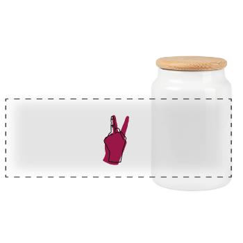 peace wine - Panorama Keksdose mit Holzdeckel - Weiß - Vorne