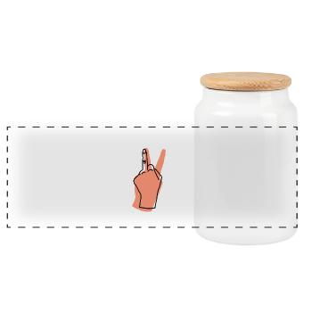 pêche de la paix - Boîte à biscuits avec couvercle en bois - blanc - Devant