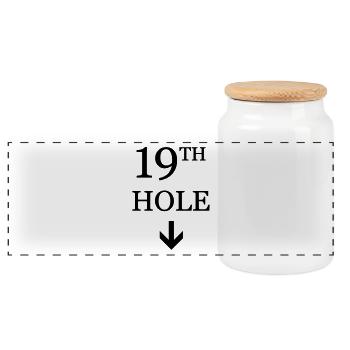 golf - Panorama Keksdose mit Holzdeckel - Weiß - Vorne
