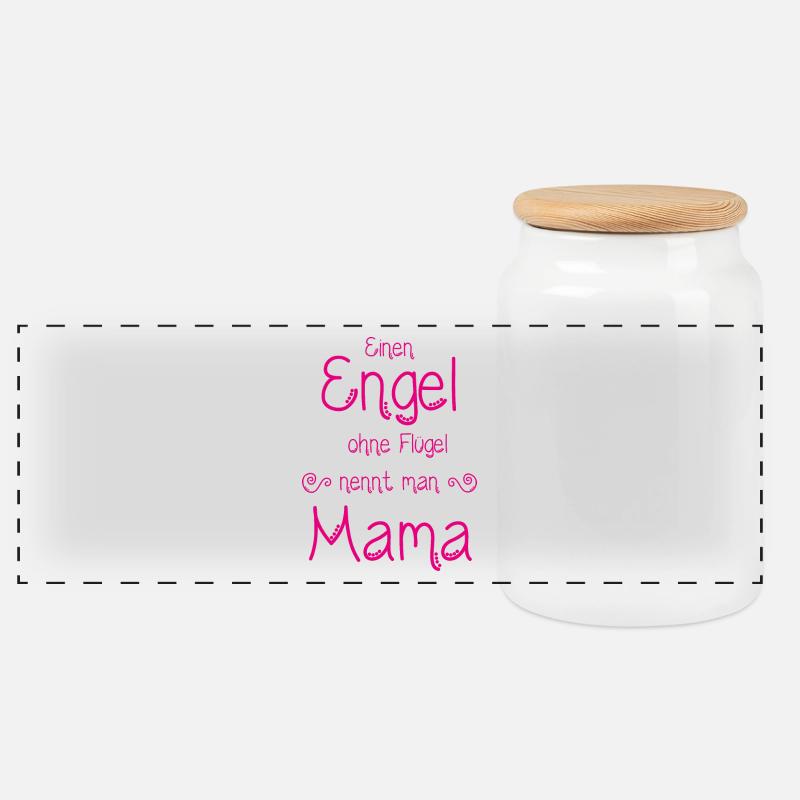 Engel ohne Flügel - Panorama Keksdose mit Holzdeckel - Weiß