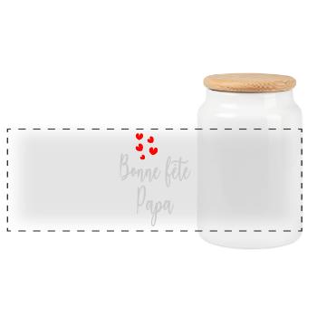 BONNE FÊTE PAPA. PAPA. FÊTE DES PÈRES. BONNE FÊTE - Boîte à biscuits avec couvercle en bois - blanc - Devant