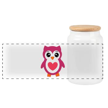 Valentines Pink Heart, Valentine's Day - Panoramic Cookie Jar with Wooden Lid - white - Front