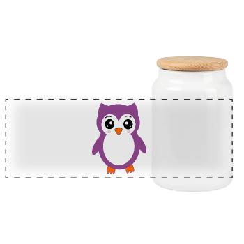süßes kawaii Eulen T-shirt Geschenk Weihnachten - Panorama Keksdose mit Holzdeckel - Weiß - Vorne