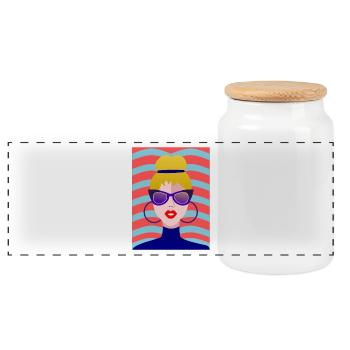 FEMME. FILLE. ADOLESCENT. JOURNEE DE LA FEMME - Boîte à biscuits avec couvercle en bois - blanc - Devant