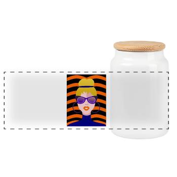 FEMME. FILLE. ADOLESCENT. JOURNEE DE LA FEMME - Boîte à biscuits avec couvercle en bois - blanc - Devant
