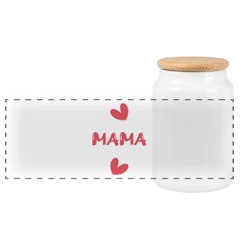 MAMA. BONNE FÊTE MAMAN. MAMAN. FÊTE DES MÈRES - Boîte à biscuits avec couvercle en bois - blanc - Devant