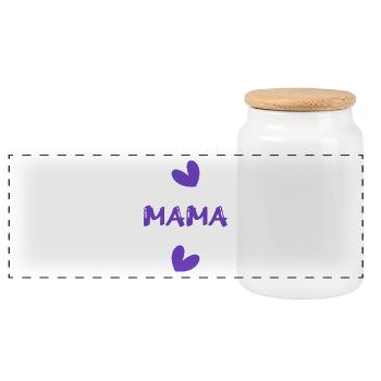 FÊTE DES MÈRES. MAMA. MUM. BONNE FÊTE MAMAN. MAMAN - Boîte à biscuits avec couvercle en bois - blanc - Devant