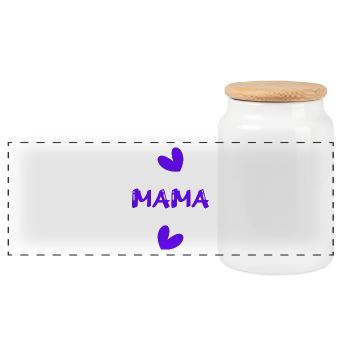 MAMA. MAMAN. FÊTE DES MÈRES. BONNE FÊTE MAMAN - Boîte à biscuits avec couvercle en bois - blanc - Devant