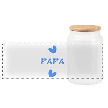 HAPPY BIRTHDAY DAD. DAD. FATHER's DAY. HAPPY BIRTHDAY - Panoramic Cookie Jar with Wooden Lid - white - Front